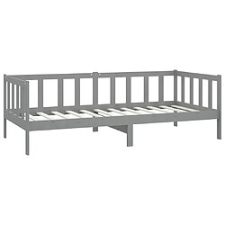 Acheter vidaXL Lit de repos avec matelas 90x200 cm Gris Bois de pin massif