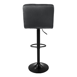 Acheter Tabouret de bar (lot de 2) Gris Revêtement velours avec dossier et repose-pieds Hauteur réglable 63-83cm ML-Design