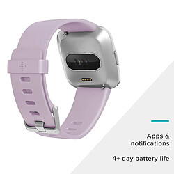 Smartwatch Fitbit Versa Lite 40mm cadran argenté bracelet en silicone violet smartwatch