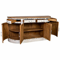 Buffet Alexandra House Living Blanc Marron Laiton Bois de manguier 45 x 177 x 91 cm pas cher