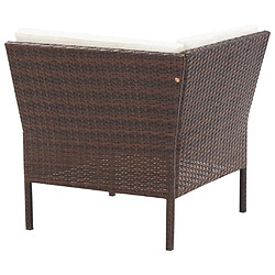 Maison Chic Salon de jardin 6 pcs + coussins - Mobilier/Meubles de jardin - Table et chaises d'extérieur Résine tressée Marron -MN94289 pas cher