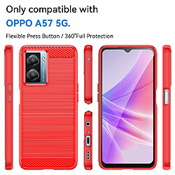 Htdmobiles Coque pour Oppo A77 5G / A57 4G / 5G / Realme Narzo 50 5G - housse etui silicone gel carbone + film ecran - ROUGE