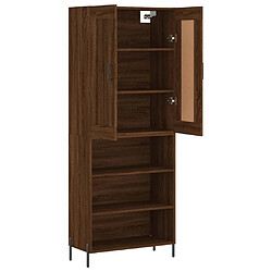 Avis vidaXL Buffet haut Chêne marron 69,5x34x180 cm Bois d'ingénierie