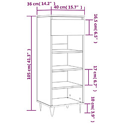 vidaXL Armoire à chaussures Chêne sonoma 40x36x105cm Bois d'ingénierie pas cher