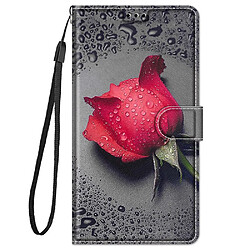 Etui en PU avec support et porte-cartes C14 rose rouge pour votre Samsung Galaxy A13 4G