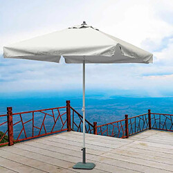 Elios Parasols Parasol de jardin 2x2 aluminium carré pôle central bar hôtel Plutone, Styles: avec volant