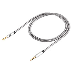 Avis Wewoo Câble audio tressé en coton à fiche plaqué or mâle / 3,5 mm EMK pour haut-parleur / ordinateur portable / casquelongueur 1 m gris