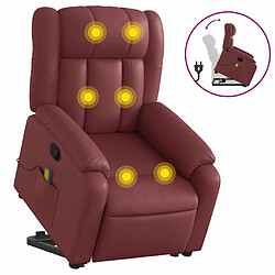 Maison Chic Fauteuil Relax pour salon, Fauteuil inclinable de massage Rouge bordeaux Similicuir -GKD61429