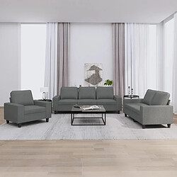 Maison Chic Ensemble de canapés 3 pcs, Canapé droit Sofa pour Salon gris foncé tissu -GKD812418