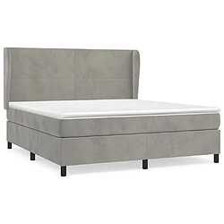 Maison Chic Lit Adulte - Lit simple Lit à sommier tapissier et matelas moelleux - Meuble de Chambre - Gris clair 160x200cm Velours -MN14685