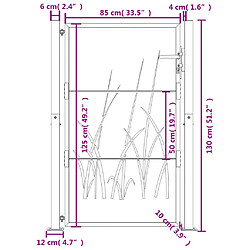 vidaXL Portail de jardin 105x130 cm acier corten conception d'herbe pas cher