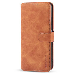 Dg.Ming Etui en PU + TPU style rétro avec support et sangle marron pour votre Samsung Galaxy A22 5G (EU Version)