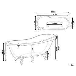 Avis Beliani Baignoire îlot noire 170 x 76 cm CAYMAN