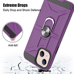 Coque en TPU anti-rayures, amovible, hybride avec béquille rotative violet pour votre Apple iPhone 13 mini 5.4 pouces