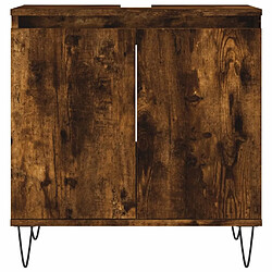 Acheter Maison Chic Armoire de bain,Meuble de rangement de salle de bain,Meuble haut chêne fumé 58x33x60 cm bois d'ingénierie -GKD230562