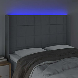 Acheter Maison Chic Tête de lit scandinave à LED,meuble de chambre Gris clair 147x16x118/128 cm Tissu -MN13497