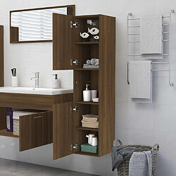 Acheter Maison Chic Armoire de bain,Meuble de rangement de salle de bain,Meuble haut Chêne marron 30x30x130 cm Bois d'ingénierie -GKD650255