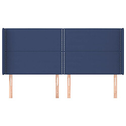 Avis Maison Chic Tête de lit moderne avec oreilles pour chambre - Décoration de lit Bleu 163x16x118/128 cm Tissu -MN90454