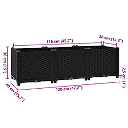 vidaXL Lit surélevé 120x40x38 cm Polypropylène pas cher