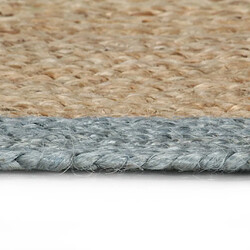 Decoshop26 Tapis fait à la main Jute avec bord vert olive 150 cm DEC023477 pas cher