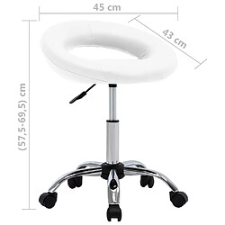 vidaXL Chaise pivotante à manger Blanc Similicuir pas cher