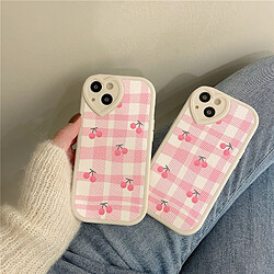 Avis GUPBOO Étui pour iPhone12 Plaid Fille Coque Téléphone Rose Cerise