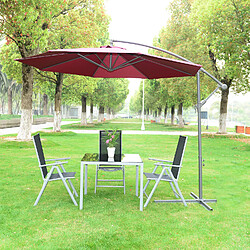 Outsunny Parasol déporté octogonal à manivelle diamètre 3 m rouge