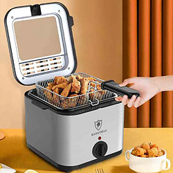 Universal Friteuse électrique friteuse profonde frites maison cuisses de poulet ailes de poulet brochettes en acier inoxydable(Gris)