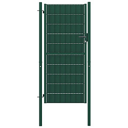 vidaXL Portail de clôture PVC et acier 100x204 cm Vert