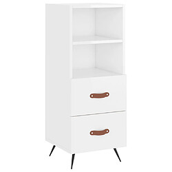 Acheter vidaXL Buffet haut Blanc brillant 34,5x34x180 cm Bois d'ingénierie