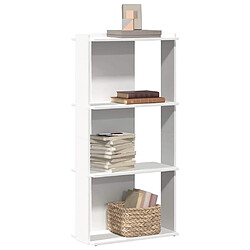 vidaXL Bibliothèque à 3 niveaux blanc 60x30x120 cm bois d'ingénierie