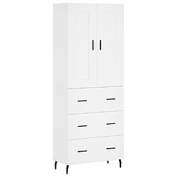 vidaXL Buffet haut Blanc 69,5x34x180 cm Bois d'ingénierie