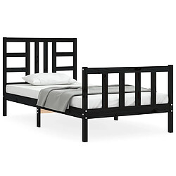 vidaXL Cadre de lit sans matelas noir 90x190 cm bois de pin massif