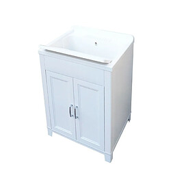 Avis Arati Bath And Shower Meuble lavabo 2 portes en résine pour buanderie 60x50cm Mong