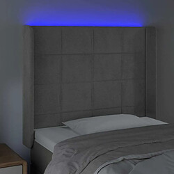 Acheter Maison Chic Tête de lit scandinave à LED,meuble de chambre Gris clair 103x16x118/128 cm Velours -MN89229