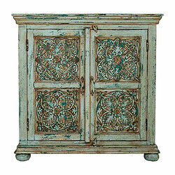 Console Alexandra House Living Bleu Bois de manguier 40 x 90 x 90 cm