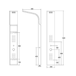 Avis Karag Colonne de douche hydromassante SUE en aluminium 140x20x6,5 cm