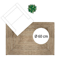 Atmosphera, Createur D'Interieur Tapis en jute naturel Poésie - L. 170 x l. 120 cm - Couleur lin pas cher