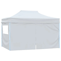 Avis vidaXL Tente pliable de réception avec 4 parois 3 x 4,5 m Blanc