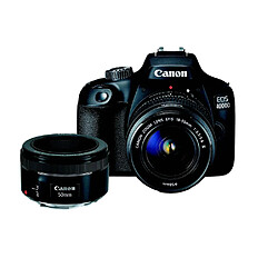 Canon Appareil photo réflex + Objectif EOS 4000D + EF-S 18-55 III + EF 50mm f/1.8 stm