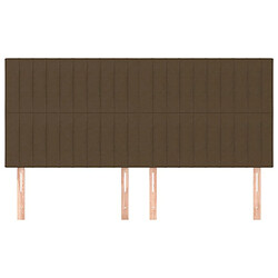 Avis Maison Chic Lot de 4 Têtes de lit design pour chambre - Décoration de lit Marron foncé 100x5x78/88 cm Tissu -MN40513