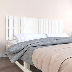 Maison Chic Tête de lit scandinave pour lit adulte,Meuble de chambre murale Blanc 204x3x60 cm Bois massif de pin -MN95478