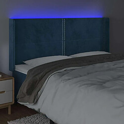 Avis Maison Chic Tête de lit moderne à LED lumineuse pour chambre - Décoration de lit Bleu foncé 163x16x118/128 cm Velours -MN52468