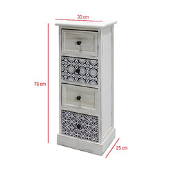 Avis Mobili Rebecca Commode Table De Chevet Étroite Bois Mdf Blanc Gris 4 Tiroirs Vintage Entrée