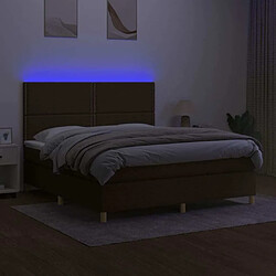 Acheter Maison Chic Lit adulte- Lit + matelas + LED,Sommier à lattes de lit matelas et LED Marron foncé 160x200 cm -GKD67222