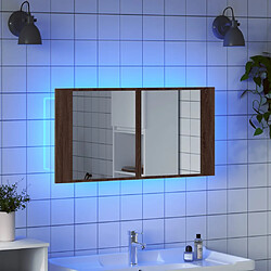 Avis vidaXL Armoire à miroir à LED de bain chêne marron 90x12x45 cm