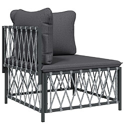 Acheter Maison Chic Salon de jardin 8 pcs + coussins - Mobilier/Meubles de jardin - Table et chaises d'extérieur anthracite acier -MN59609