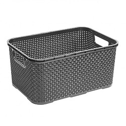 BranQ 1743 Conteneur de stockage Boîte Panier 10L Design rotin anthracite