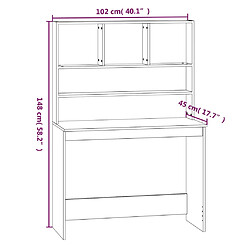 vidaXL Bureau avec étagères Blanc 102x45x148 cm Bois d'ingénierie pas cher