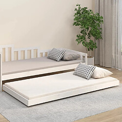 vidaXL Cadre de lit sans matelas blanc 90x200 cm bois de pin massif